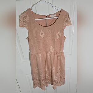Love Fire Peach Lace Vintage Style Womens Dress Medium